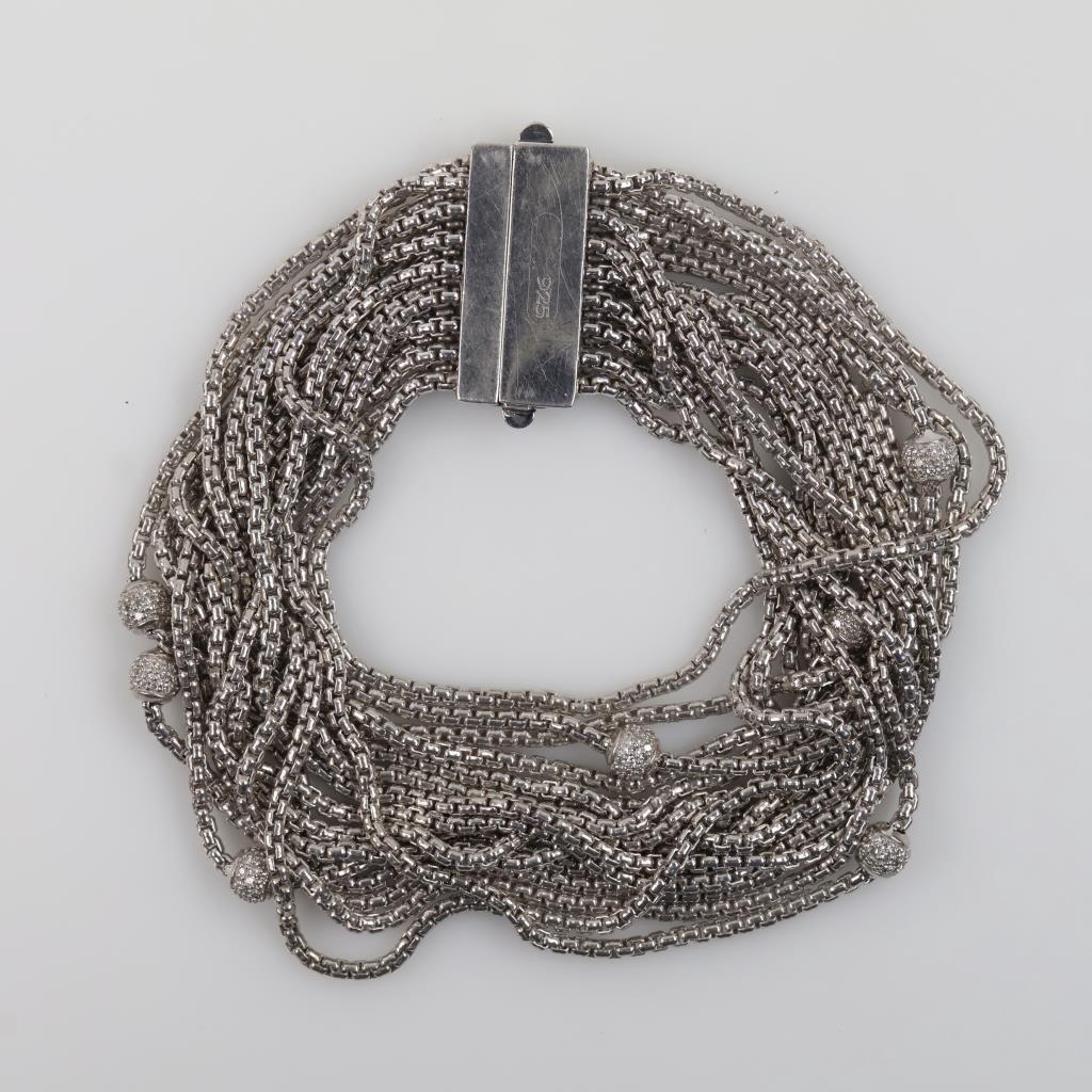 16 Multistrand Chain Diamond Balls Bracelet