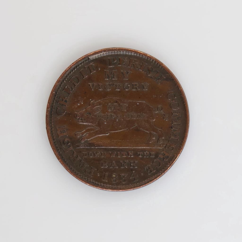 1834 "Running Boar"Hard Times Token