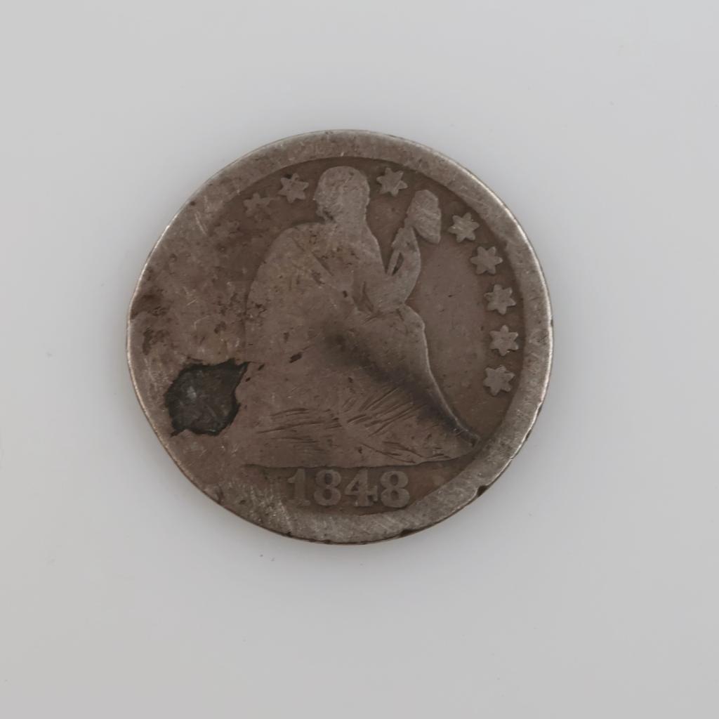 1848 US Seated Liberty Silver Dime