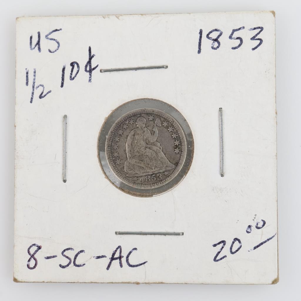 1853 Liberty Seated Silver Half Dime | Property Room