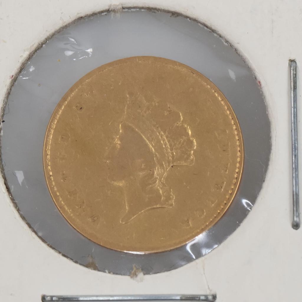 1855 Gold  Indian Princess Small Head Type 2 Dollar Coin