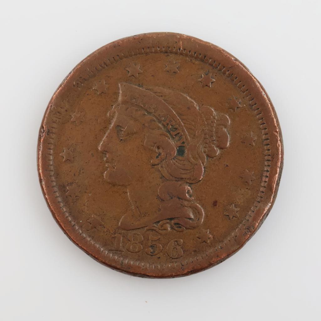 1856 Braided Hair Large One Cent