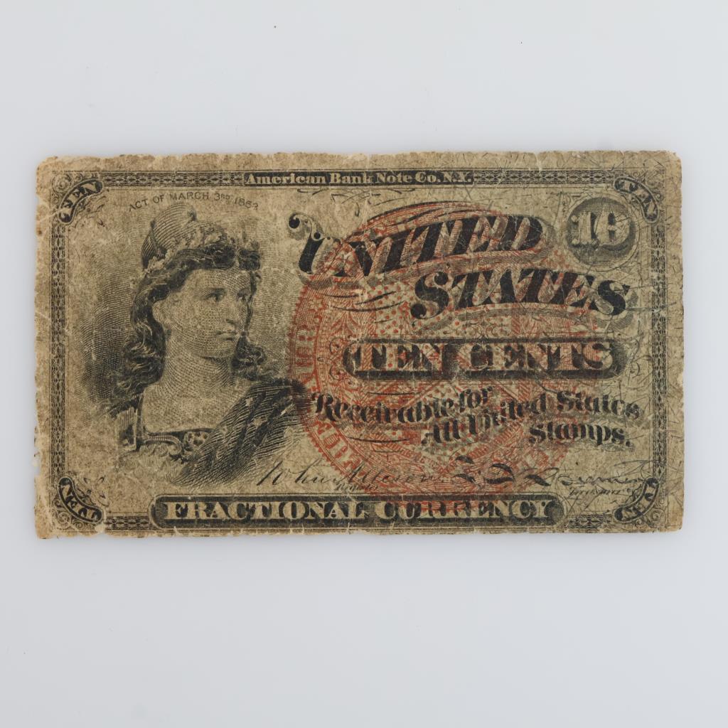 1863 US 10 Cents Fractional Currency, Fr 1261