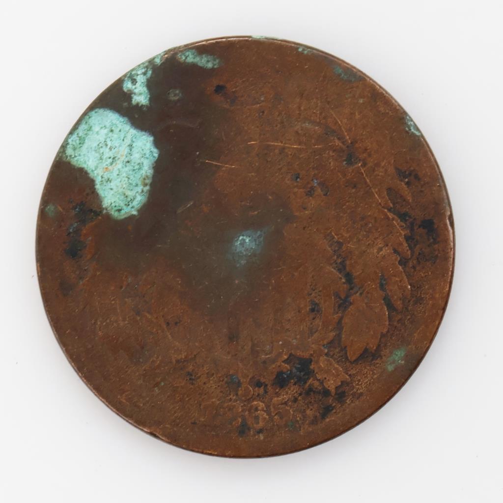 1865 US Two Cents Shield Coin