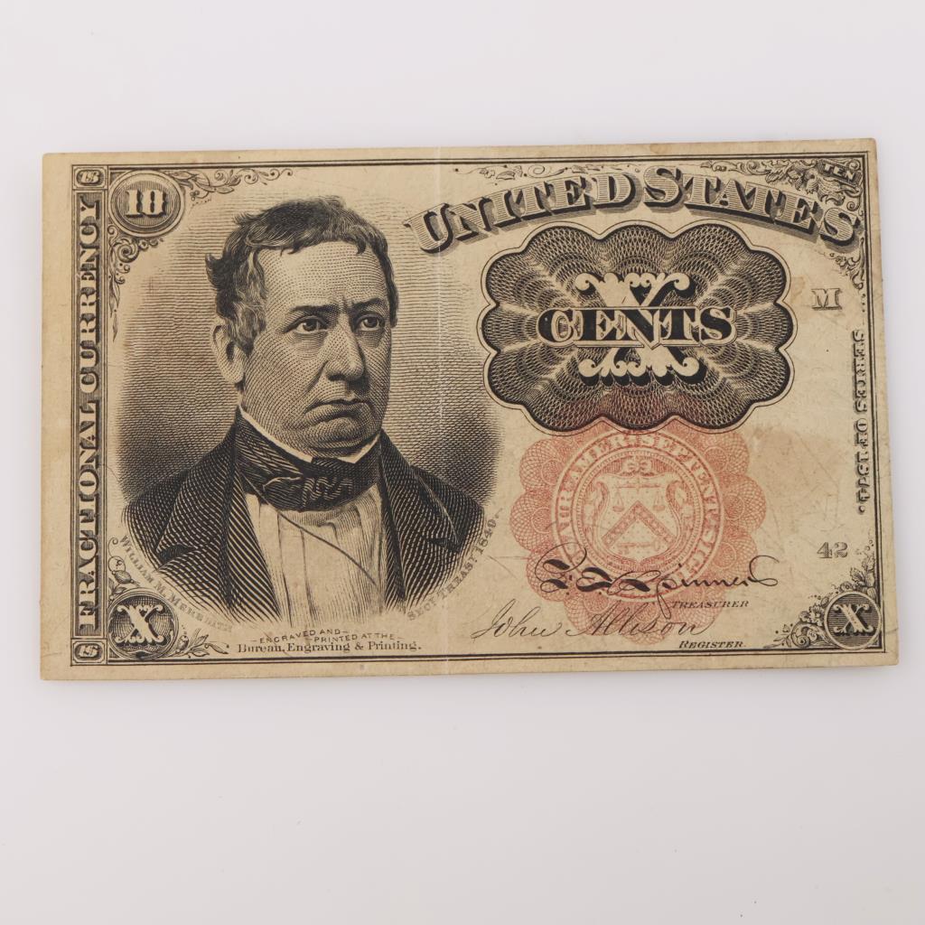 1874 US Fractional Currency 10 Cents FR1265
