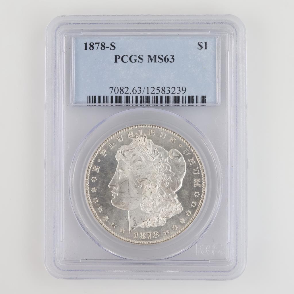 1878-S MS63 US Morgan Silver Dollar PCGS Graded