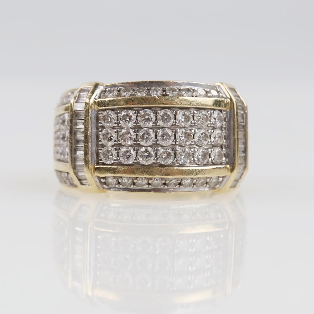 1.87cts TW Diamond 14kt Gold Ring-Evaluated By Our Certified Gemologist-AGS/GIA
