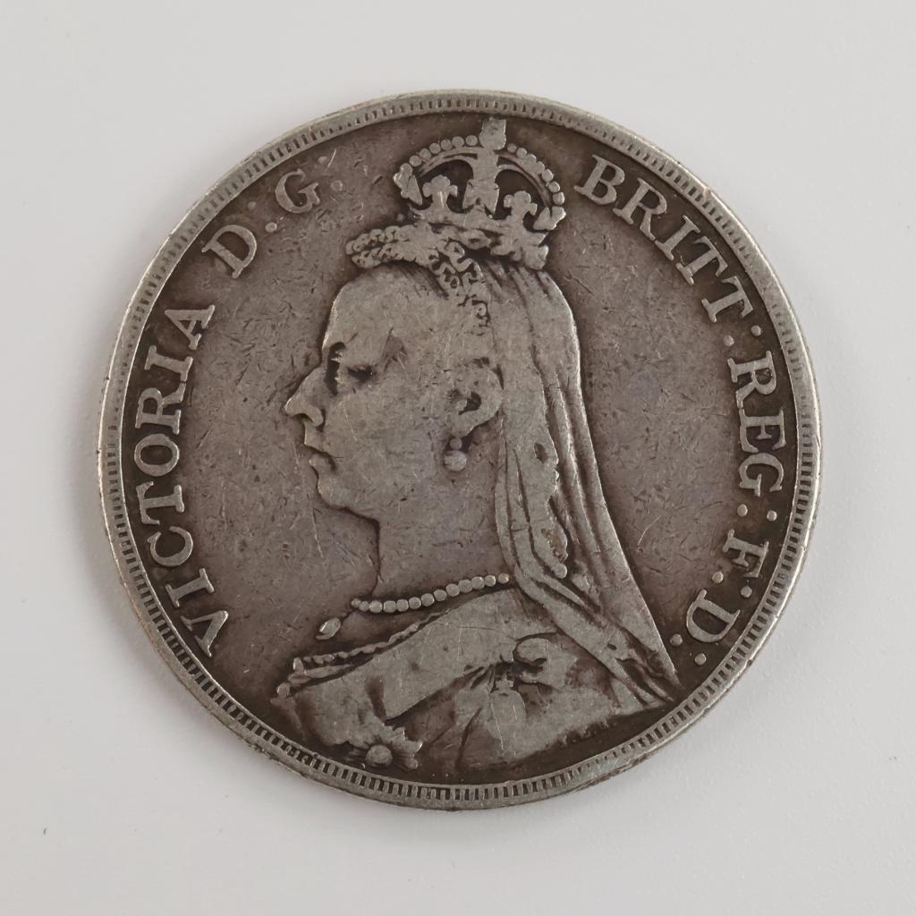 1889 United Kingdom Queen Victoria Jubilee Head Silver Crown