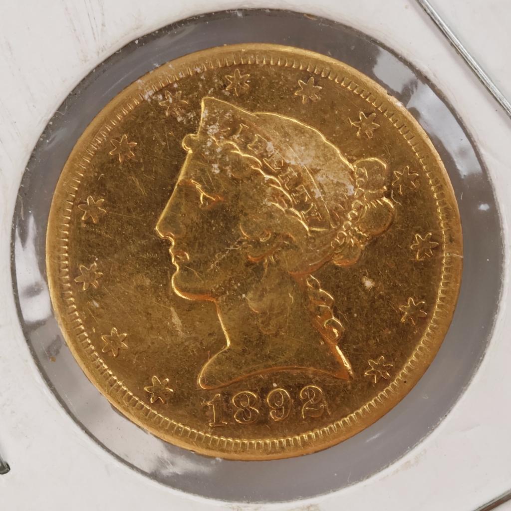1892-S US Liberty Head $5 Gold Coin