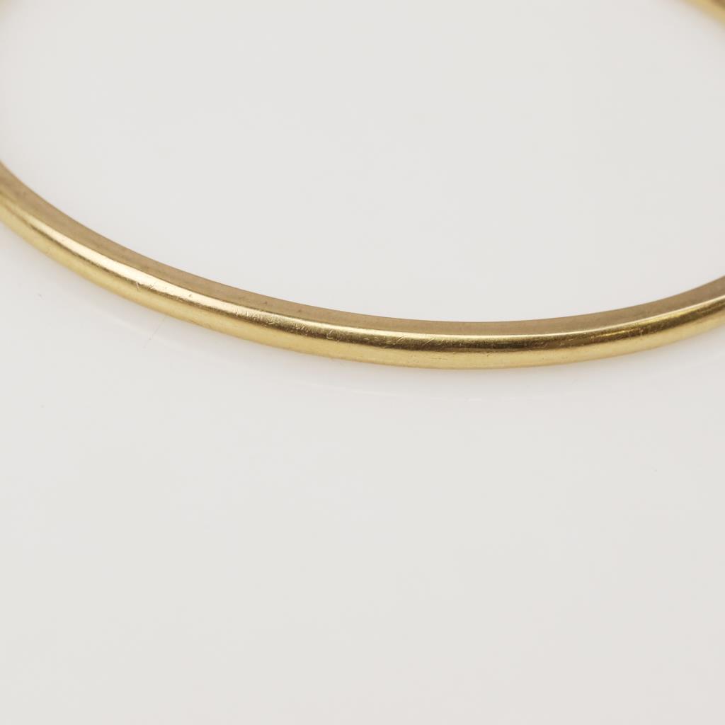 18Kt Rose Gold Filled Solid 3mm Bangle Bracelet - Ladies X-Large 75mm - Pink, No Stone