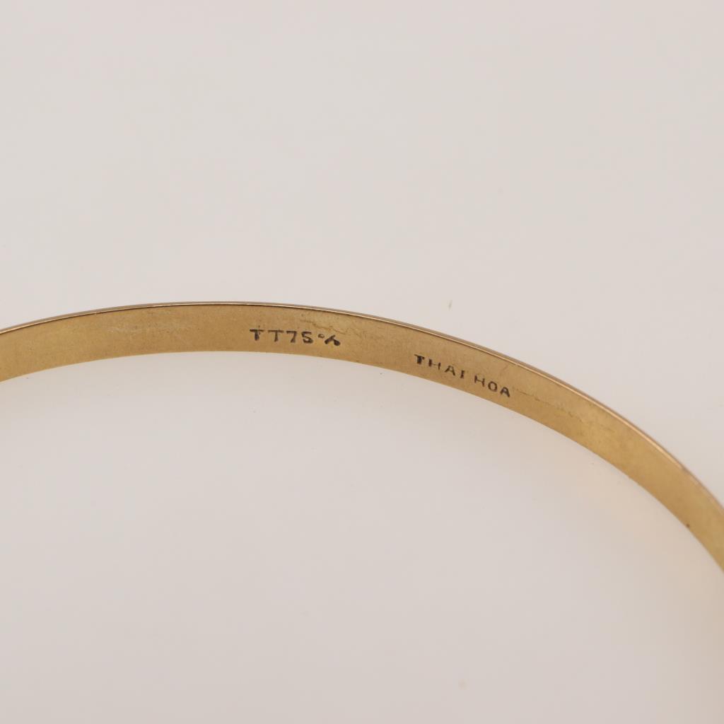 Large Pavé Diamond Gold Bangle Bracelet At | Large Gold Bangle - Foto 8