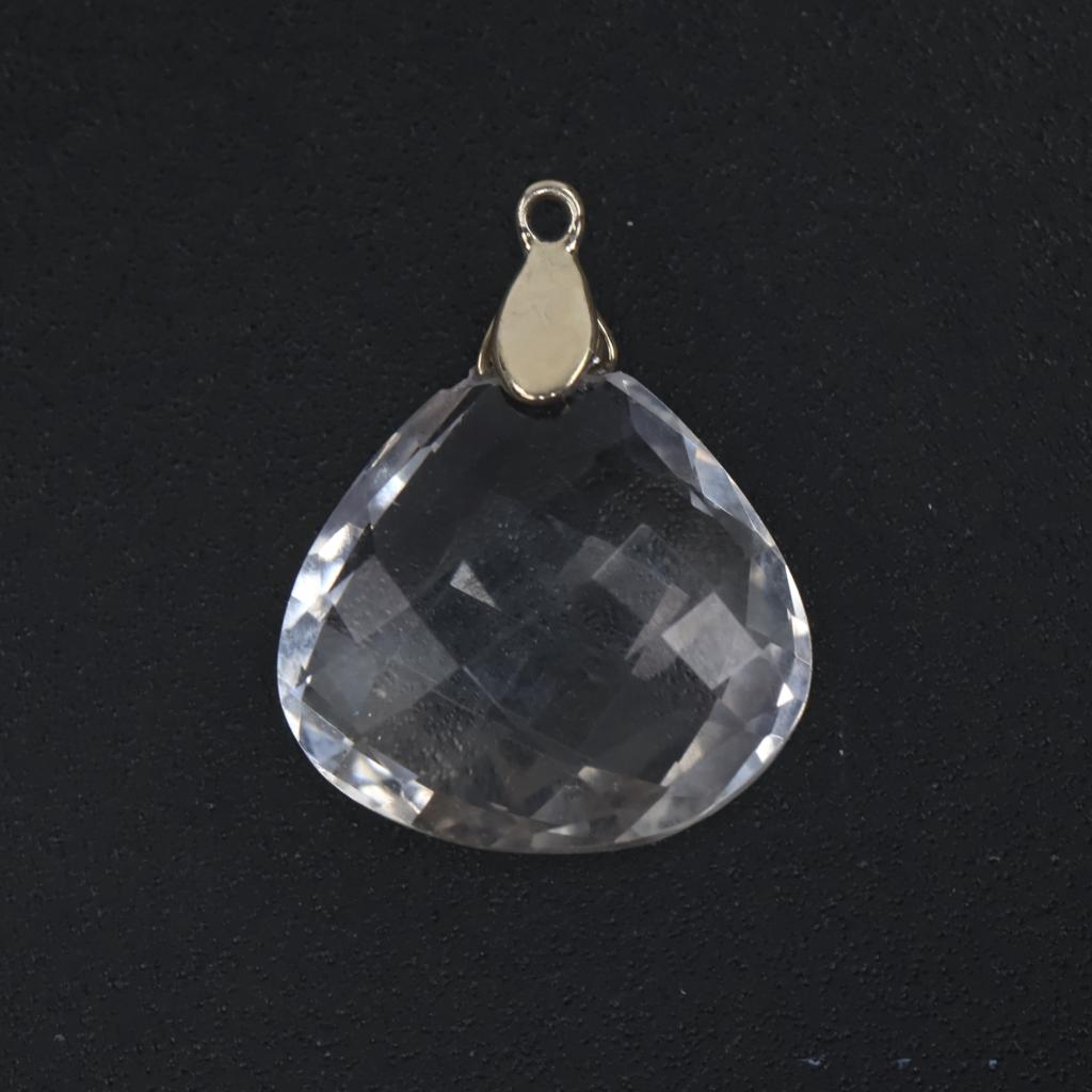 18kt Gold Clear Stone Pendant