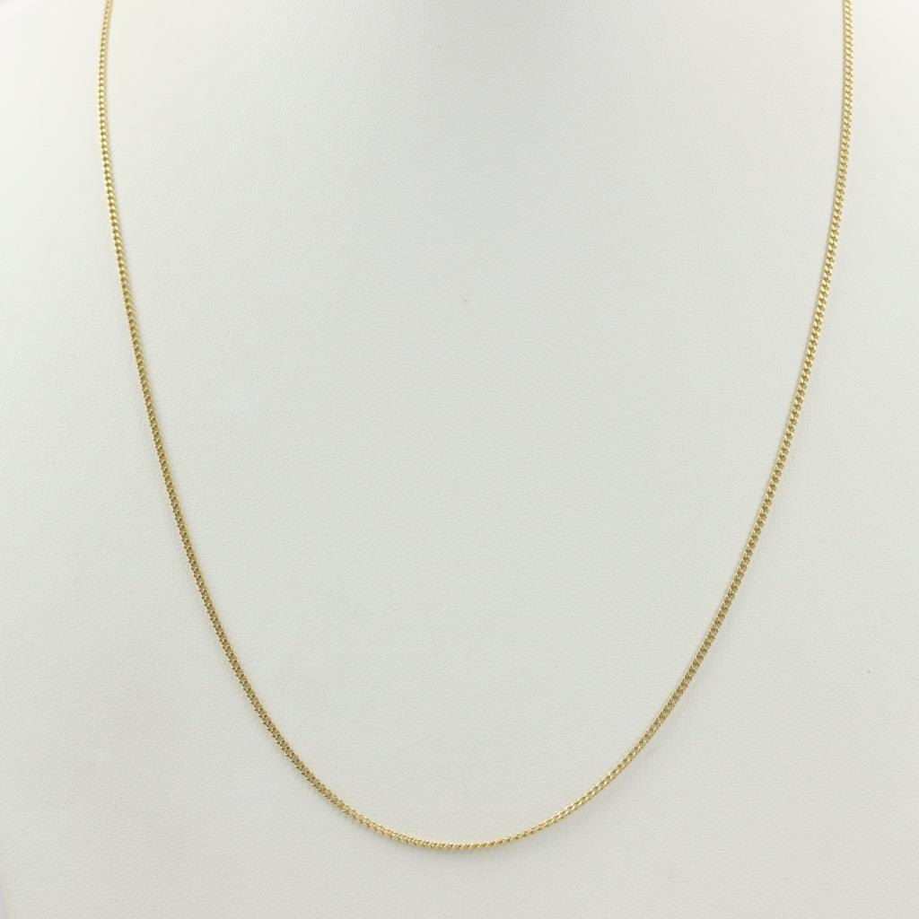 Gold Curb Chain Sparkle Point Necklace