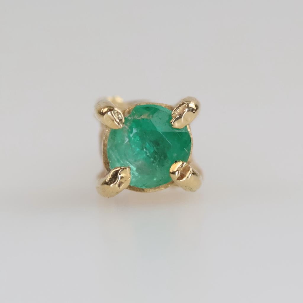 18kt Gold Green Stone Earring