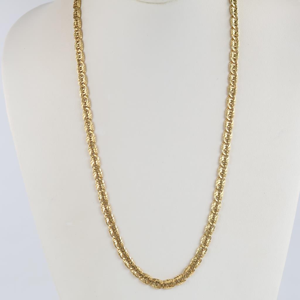18kt Gold Hollow Fancy Mariner Necklace
