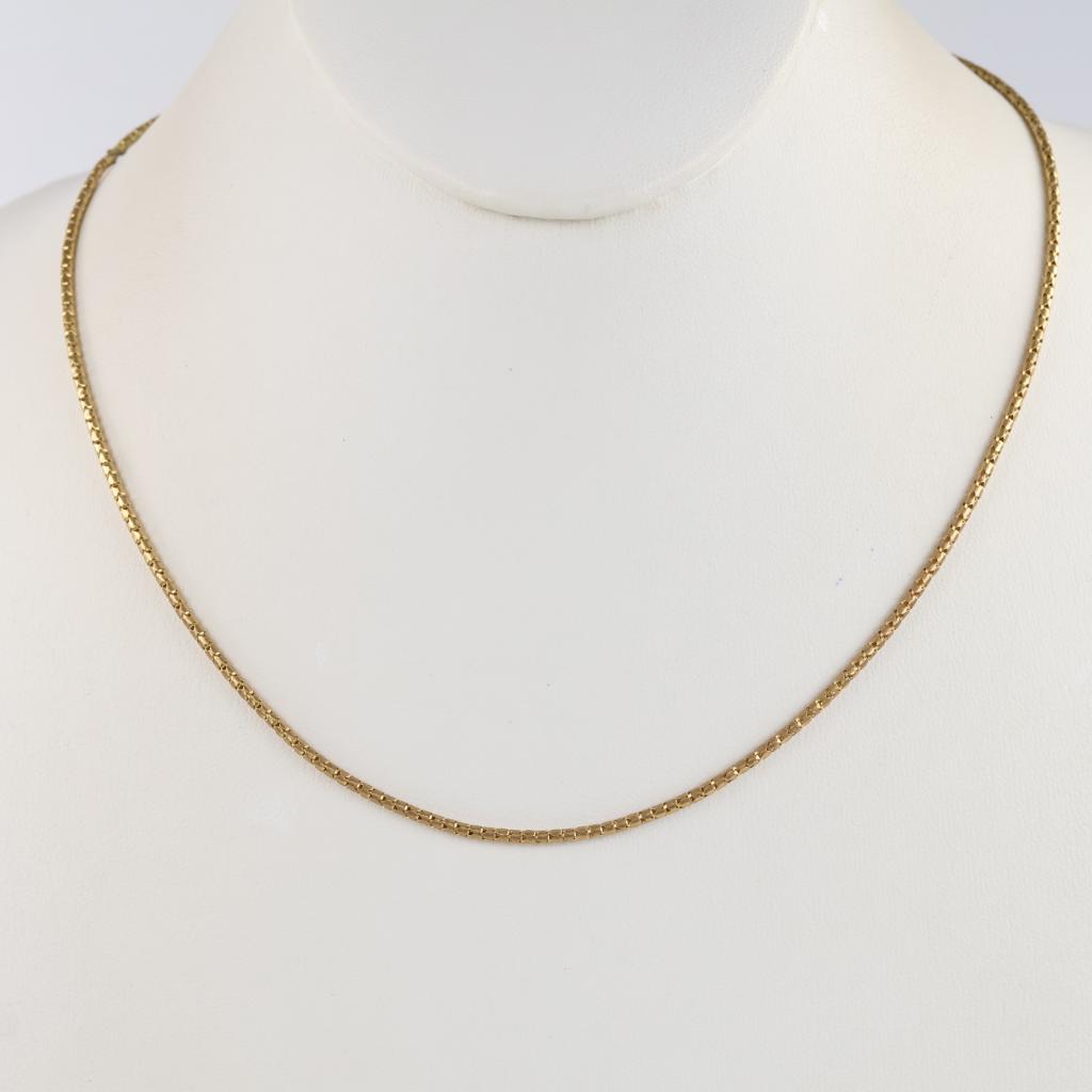 18kt Gold Hollow Link Necklace