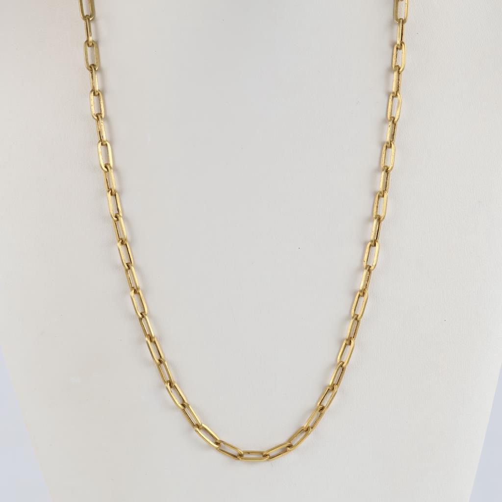 18kt Gold Hollow Link Necklace