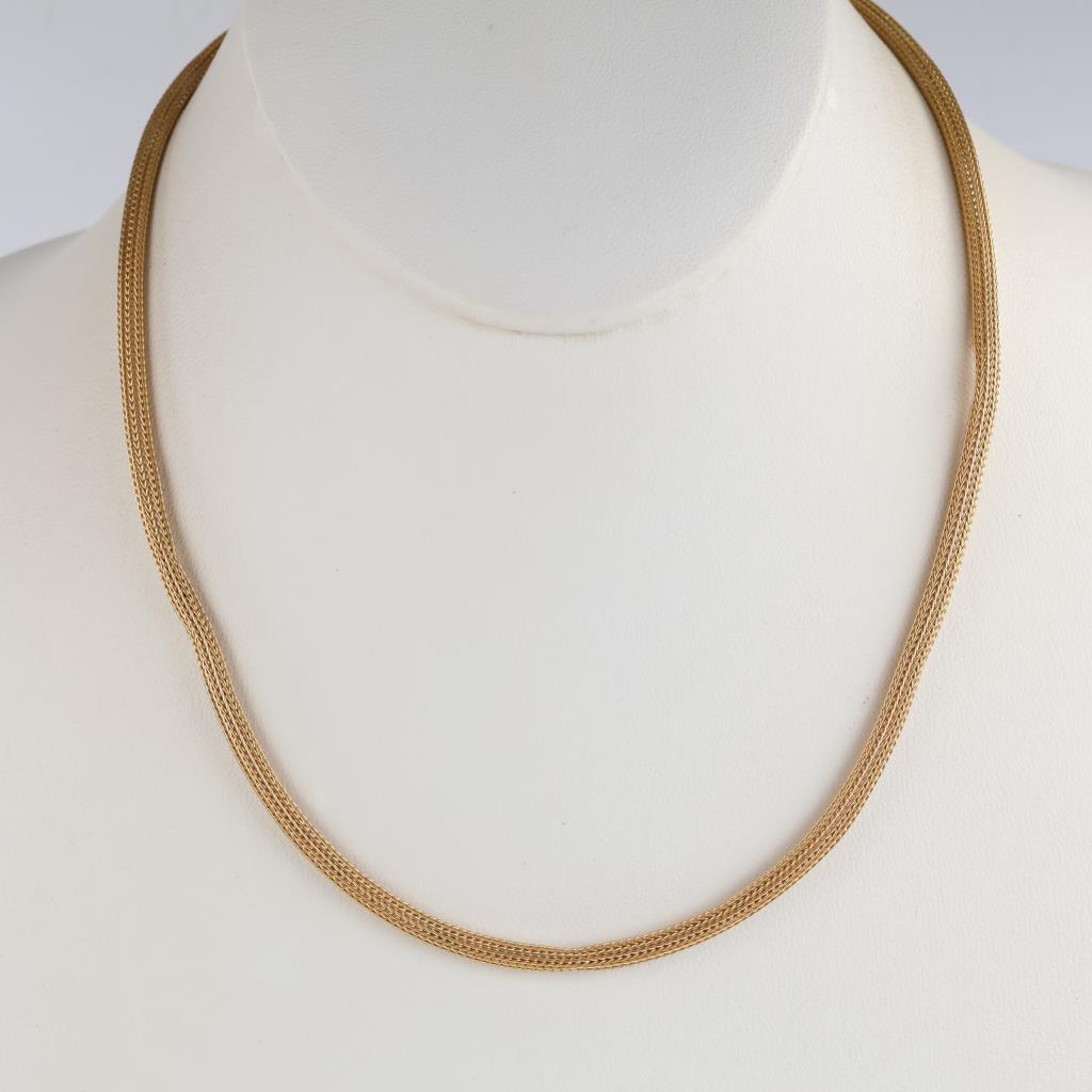 18kt Gold Mesh Link Hollow Necklace