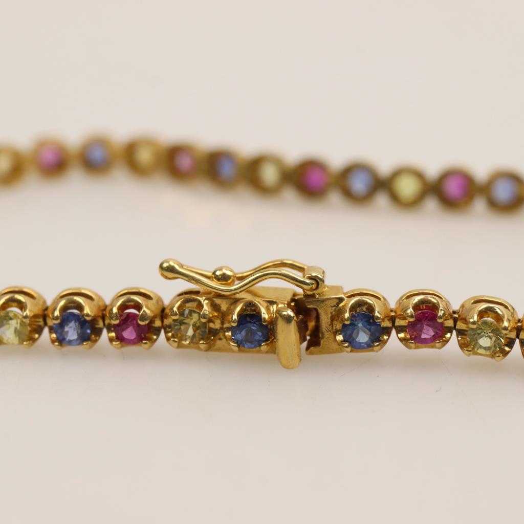 Multicolor Stone Gold Cuff Bracelet