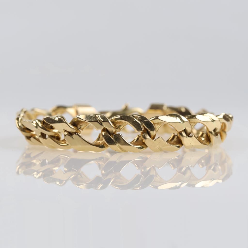18kt Gold Oval Link Chain Bracelet-Evaluated By Our Certified Gemologist-AGS/GIA
