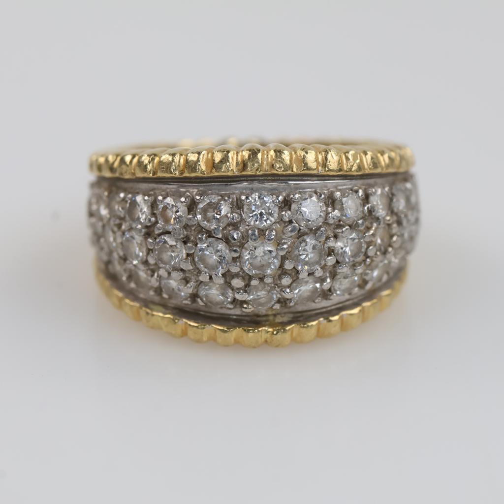 18kt Gold Platinum Accent Diamond Ring