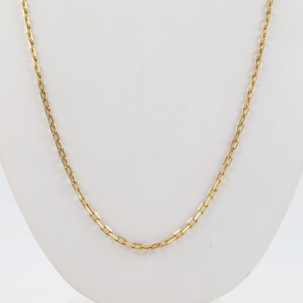 18kt Gold Rectangle Link Necklace