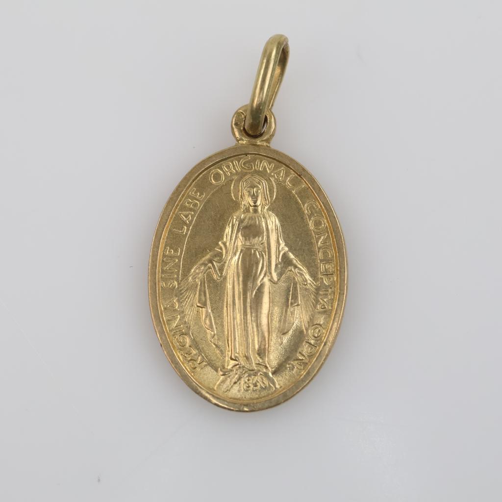 18kt Gold Religious Pendant