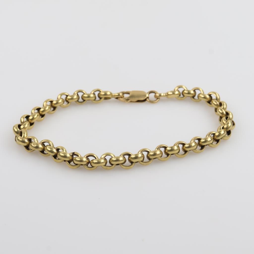 18kt Gold Rolo Chain Bracelet