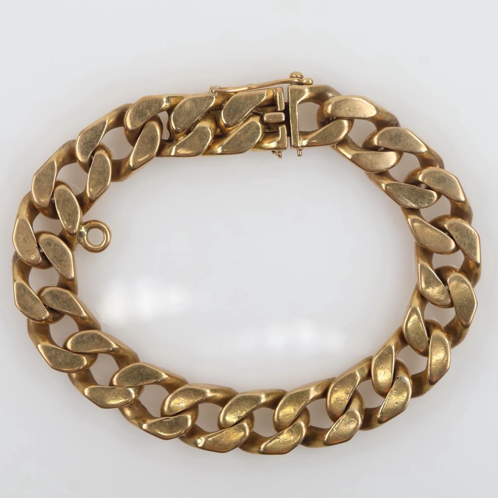 18kt Gold Semi-Hollow Curb Link Chain Bracelet-Evaluated By Our Certified Gemologist-AGS/GIA