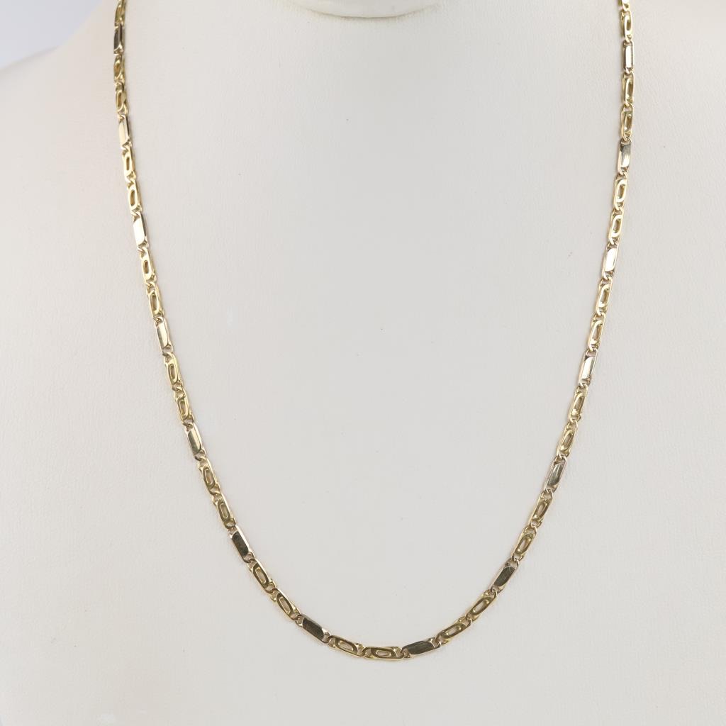 18kt Gold Two-tone Anchor Chain Necklace