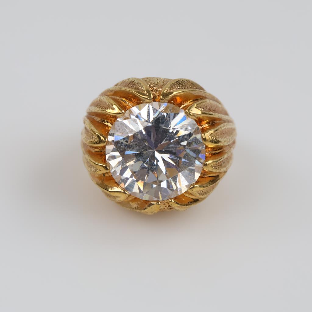 18kt GP Clear Stone Cocktail Ring