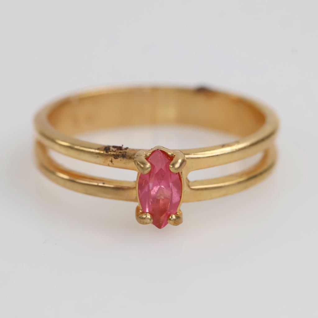 18kt GP Pink Stone Ring