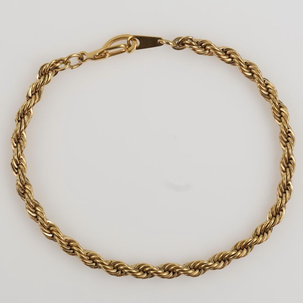18kt RGP Rope Chain Bracelet
