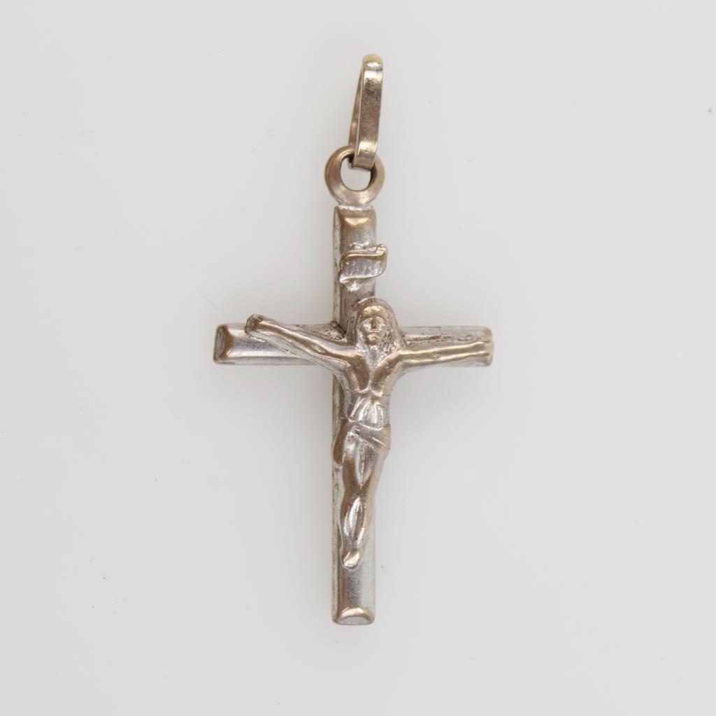 18kt Two Tone Gold Religious Cross Pendant