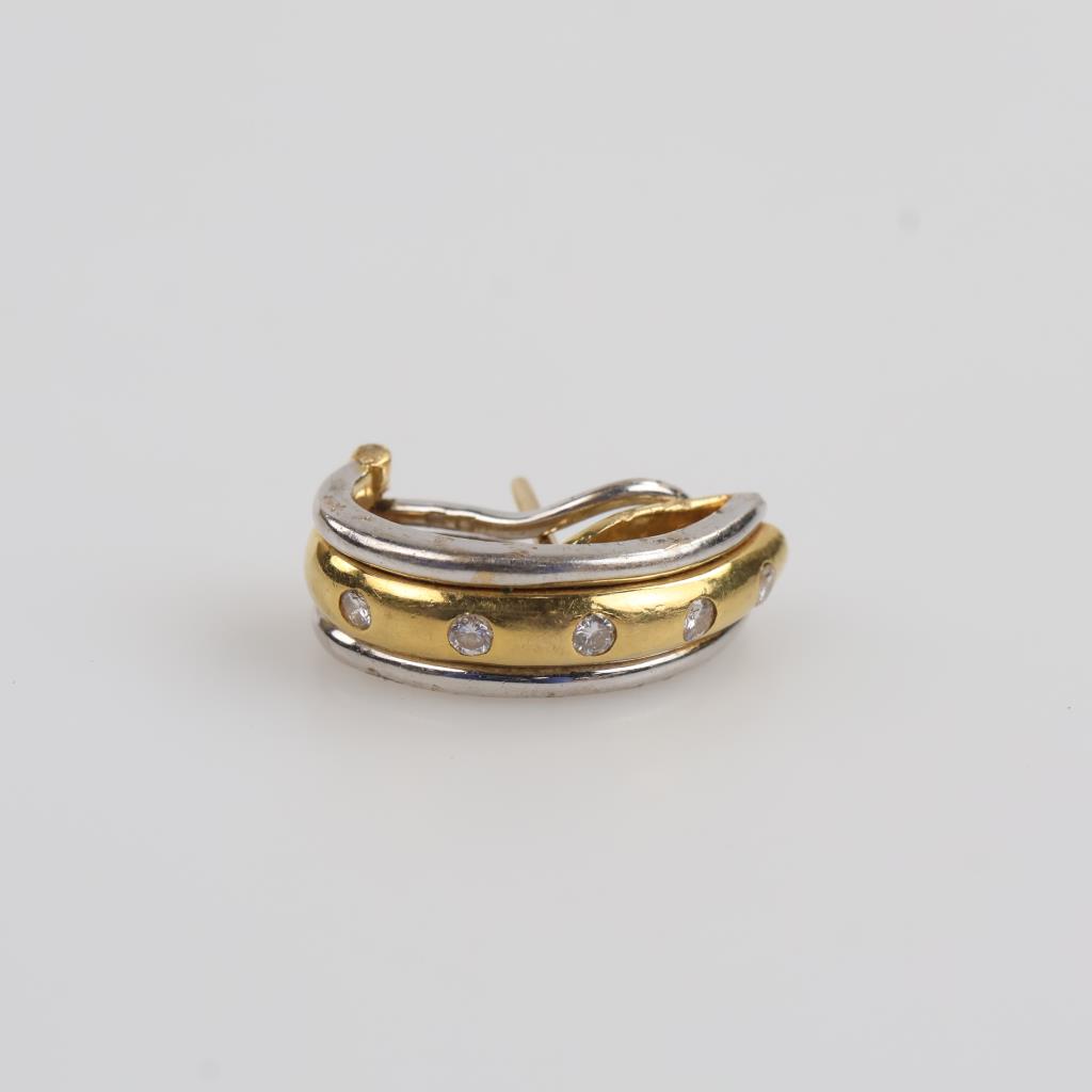 18kt Two-tone Gold Diamond Earring