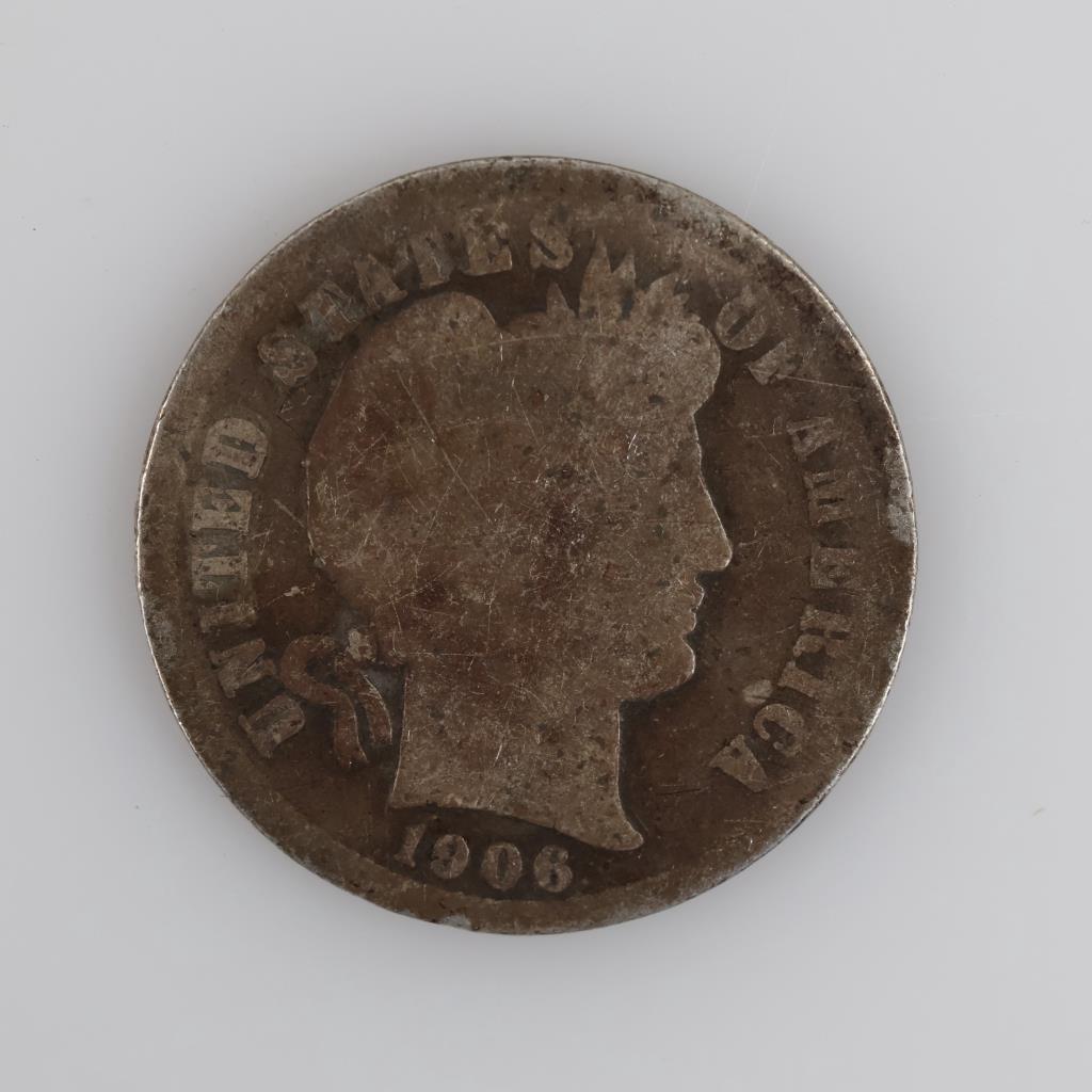 1906 Barber Silver Dime