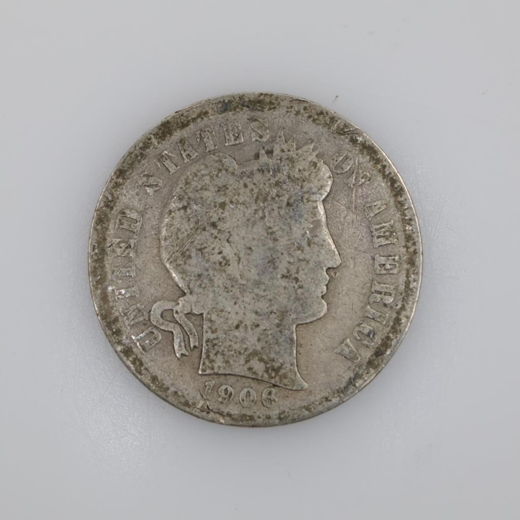 1906 US Barber Silver Dime