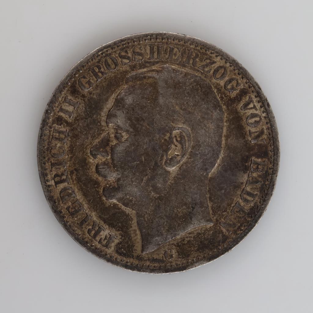 1910 G German States Prussia Silver 3 Mark