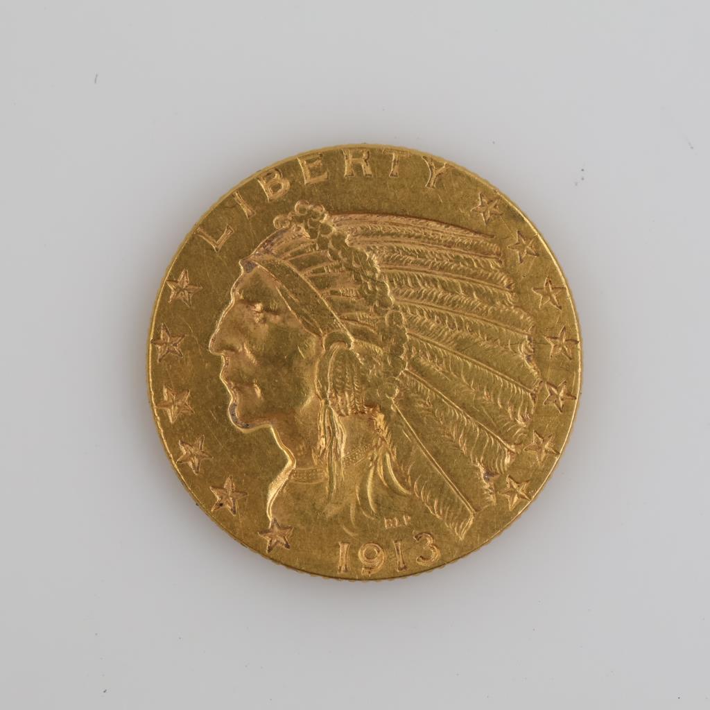 1913-S Indian Head Gold $5 Half Eagle
