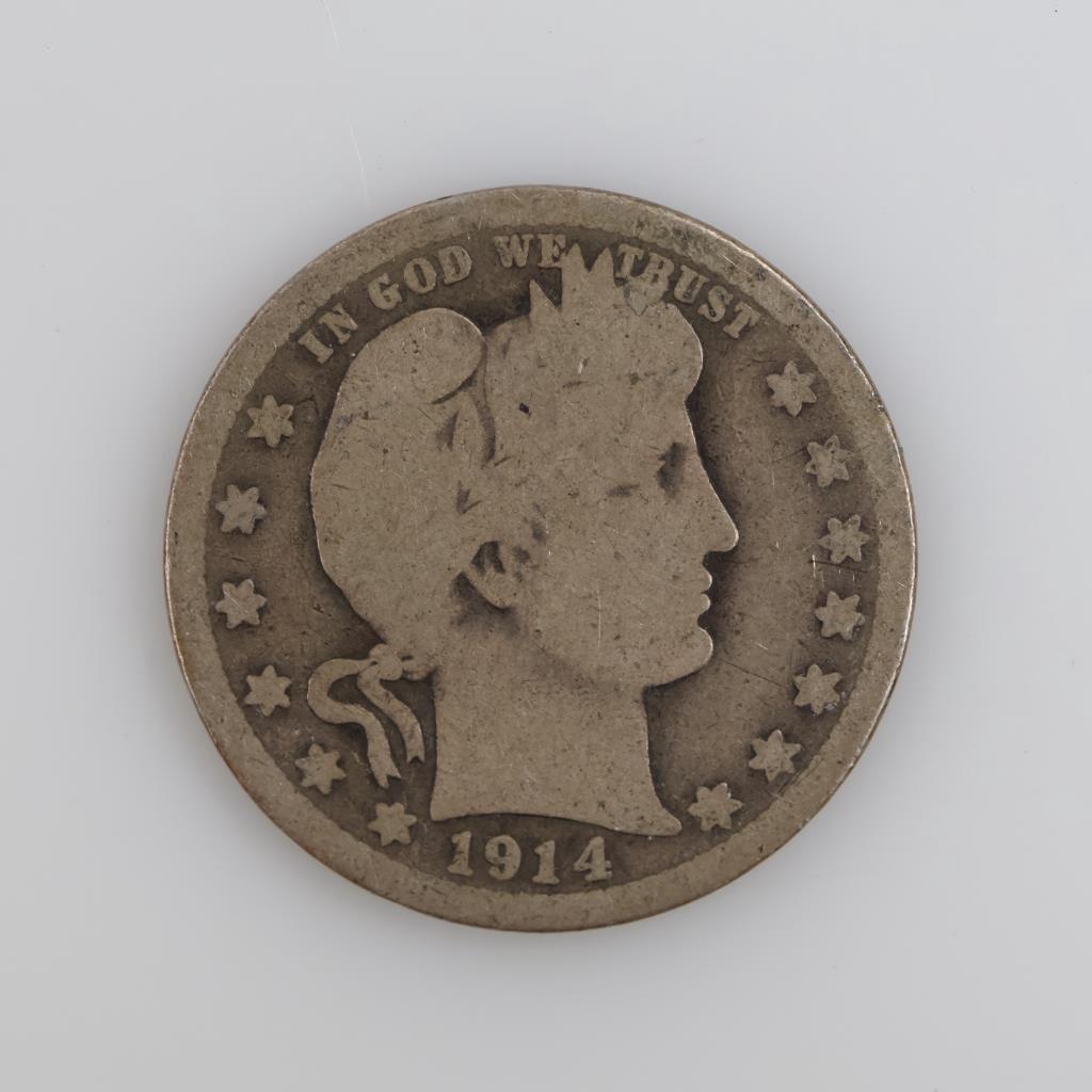 1914 Barber Silver Quarter
