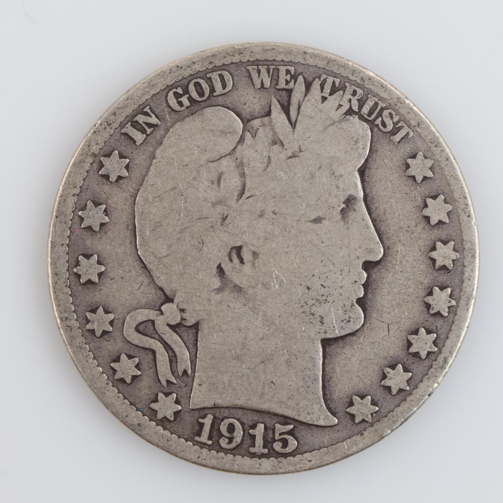 1915-S US Barber Silver Half Dollar