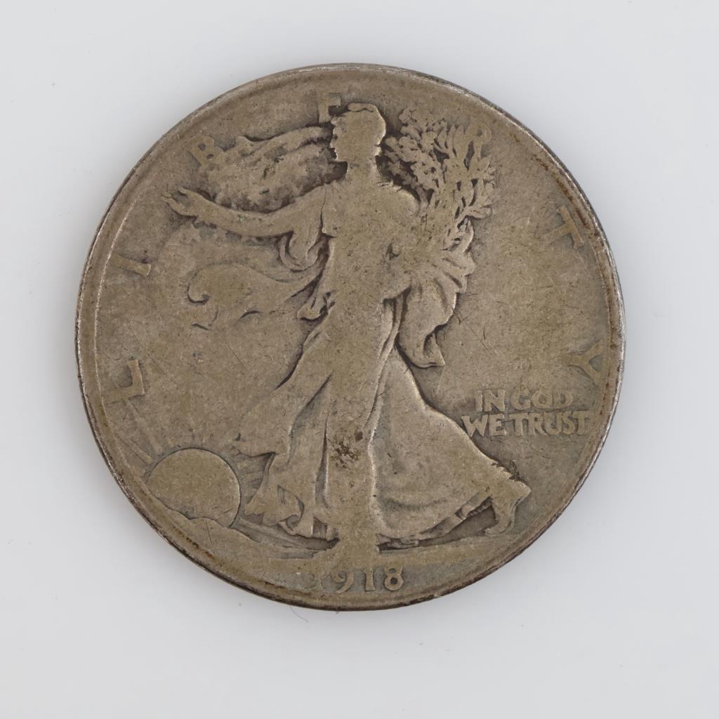 1918-S US Walking Liberty Silver Half Dollar | Property Room
