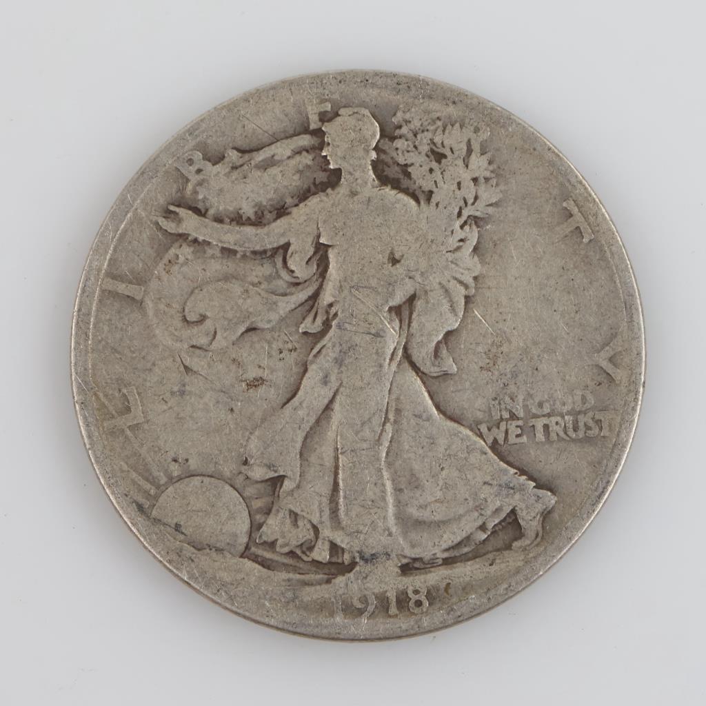 1918-S Walking Liberty Silver Half Dollar