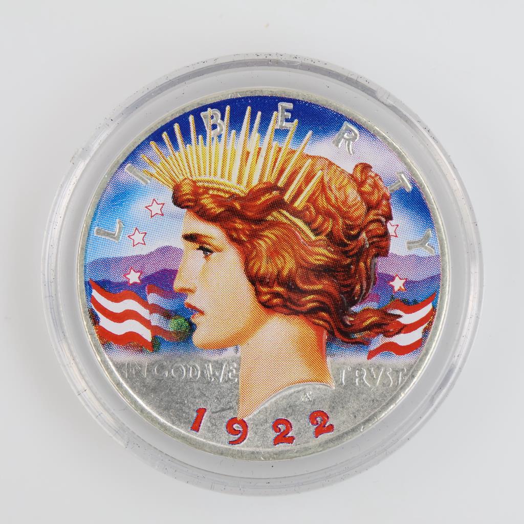 1922 Peace Colorized Fine Silver Dollar