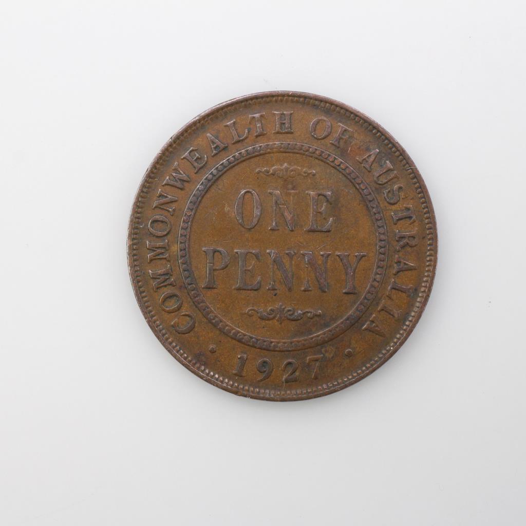 1927 Australian Bronze One Penny Coin Property Room