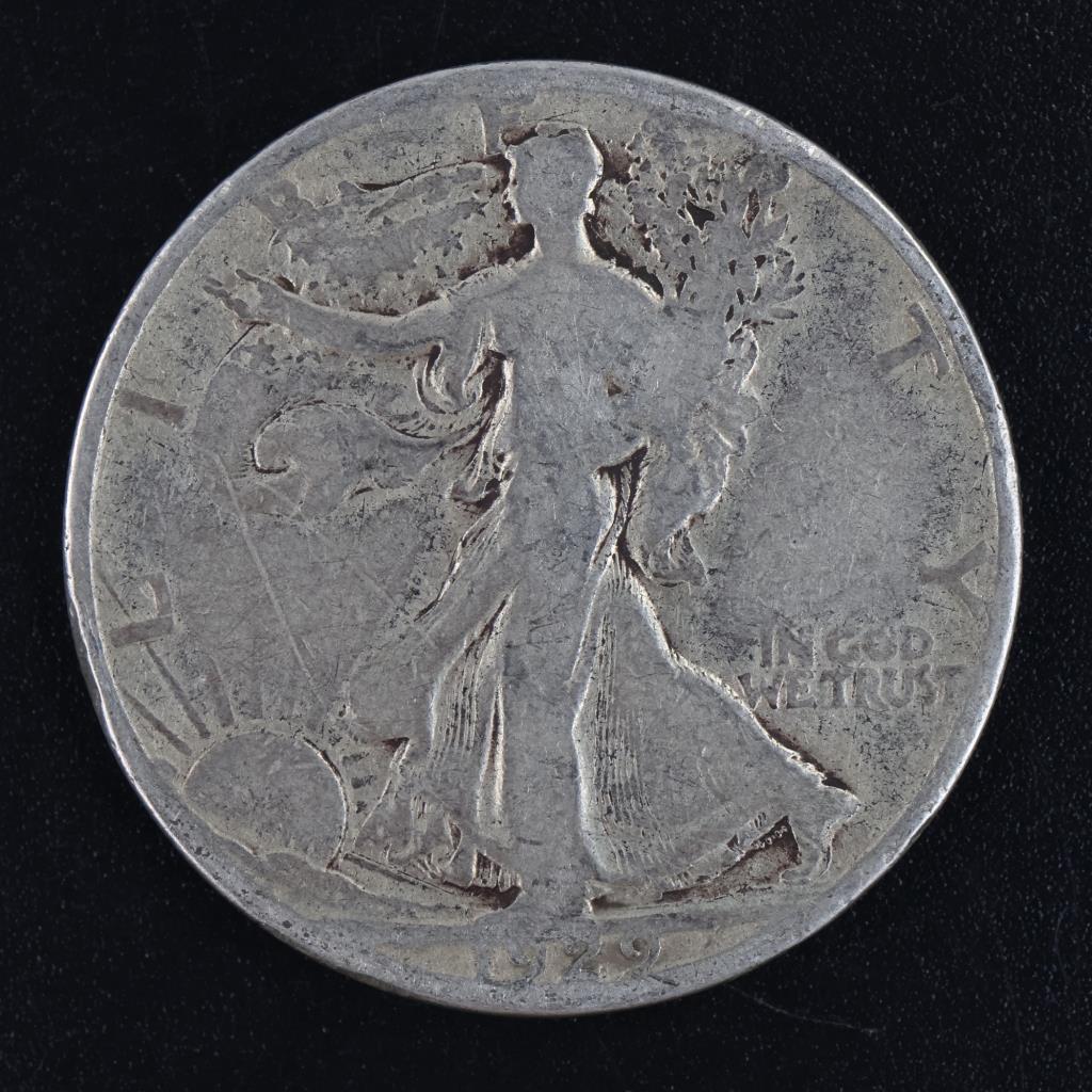 1929-S US Walking Liberty Silver Half Dollar