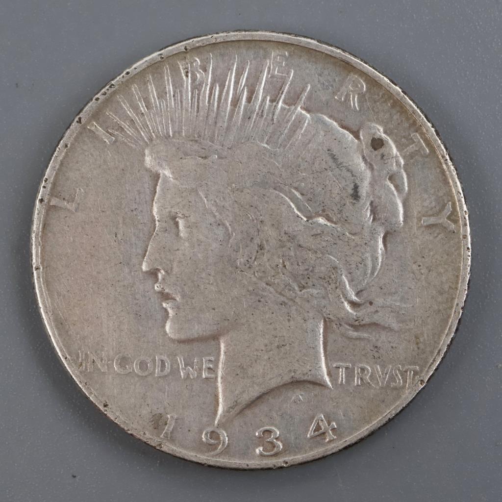 1934 US Peace Silver Dollar