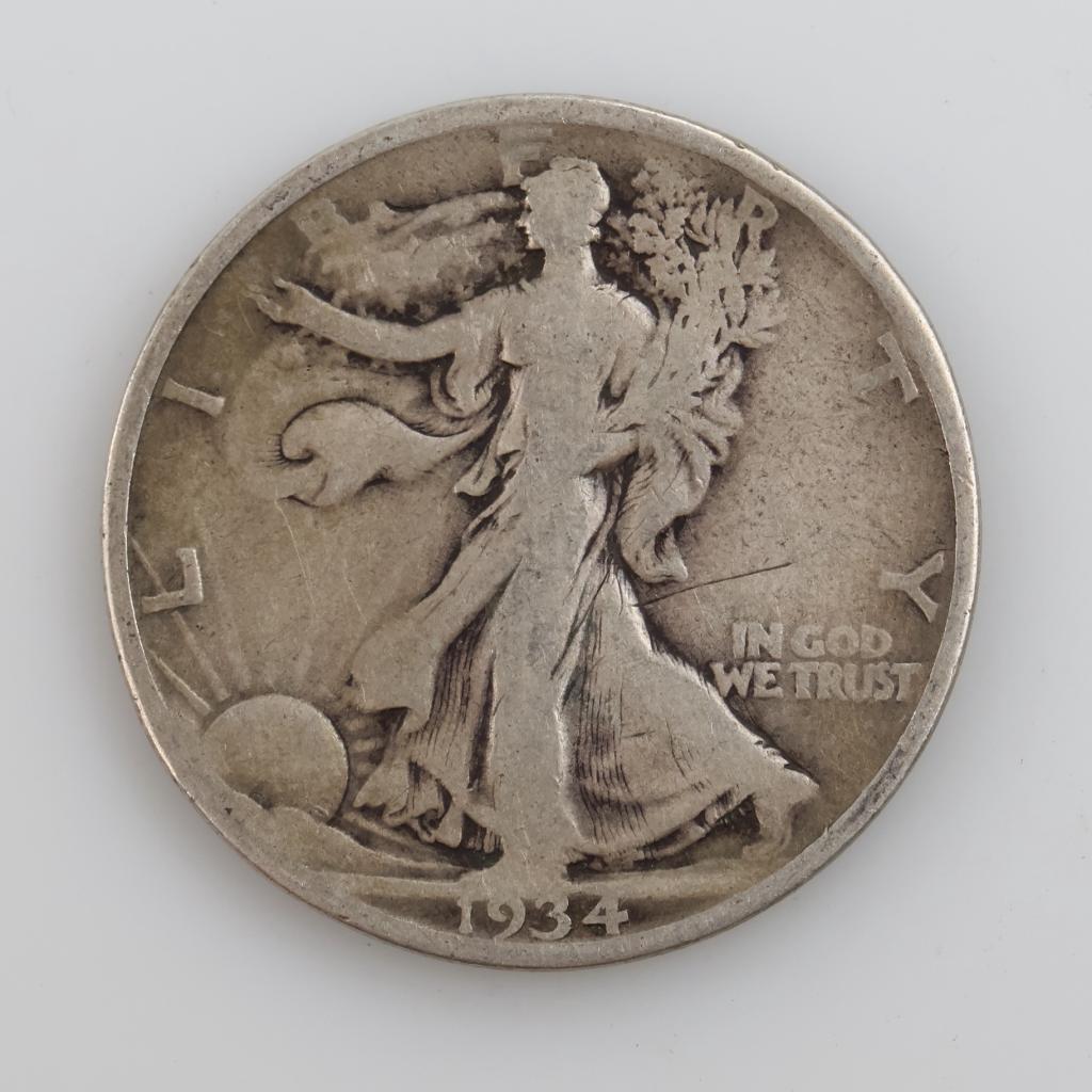 1934 US Walking Liberty Silver Half Dollar