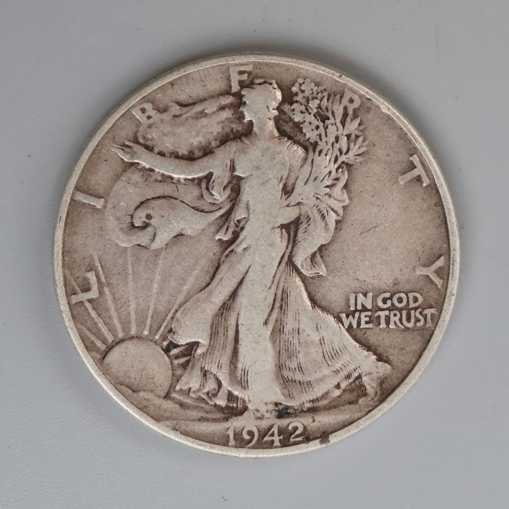 1942 Walking Liberty Silver Half Dollar