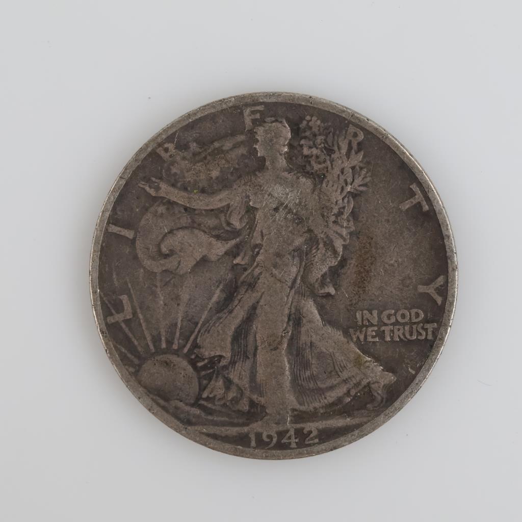 1942-D Walking Liberty Silver Half Dollar